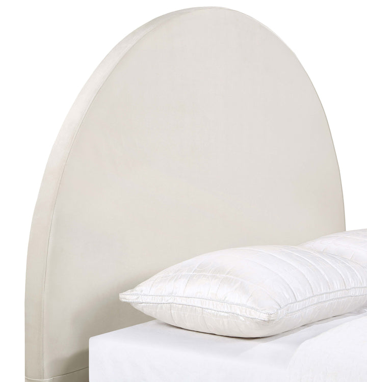 June Upholstered Queen or Full Panel Headboard Ivory