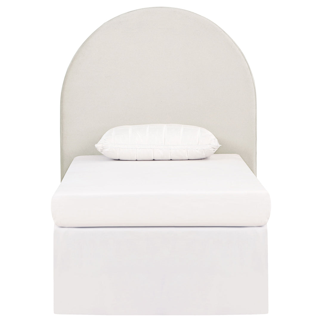 June Upholstered Twin Panel Headboard Ivory