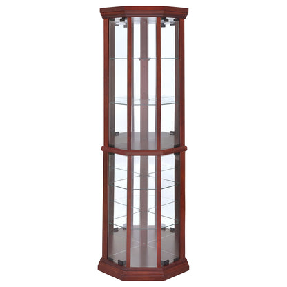 Appledale 6-shelf Corner Curio Cabinet Medium Brown