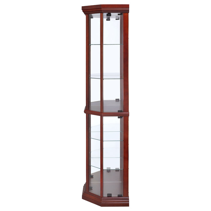 Appledale 6-shelf Corner Curio Cabinet Medium Brown