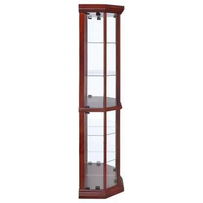 Appledale 6-shelf Corner Curio Cabinet Medium Brown