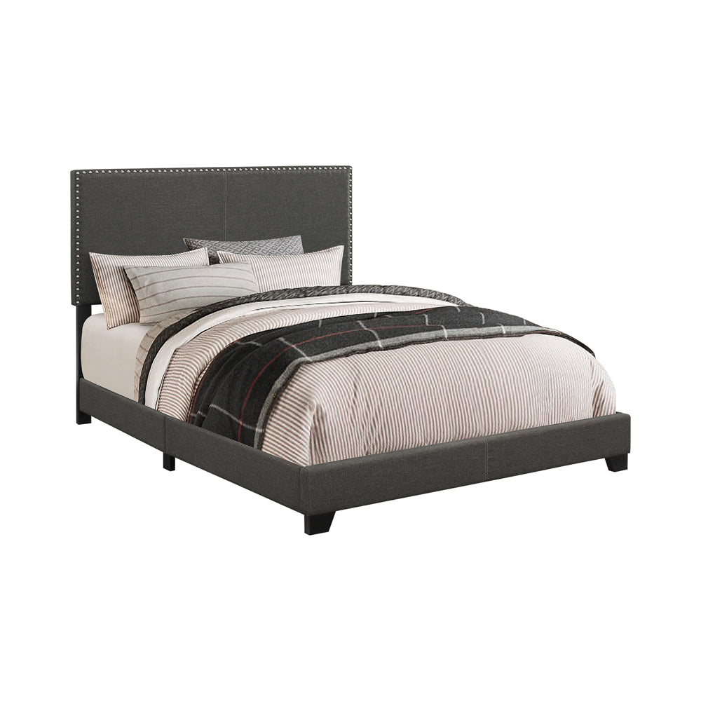 Boyd Upholstered Twin Panel Bed Charcoal