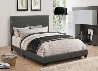 Boyd Upholstered Twin Panel Bed Charcoal