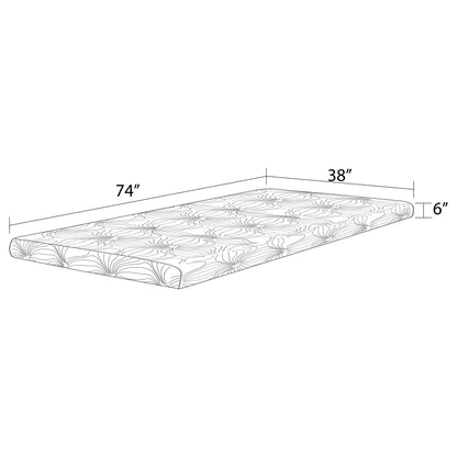 Joseph 6" Twin Memory Foam Mattress White