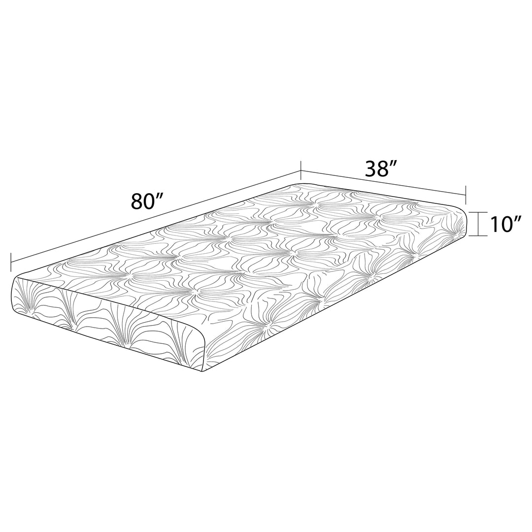 Key 10" Twin Long Memory Foam Mattress White