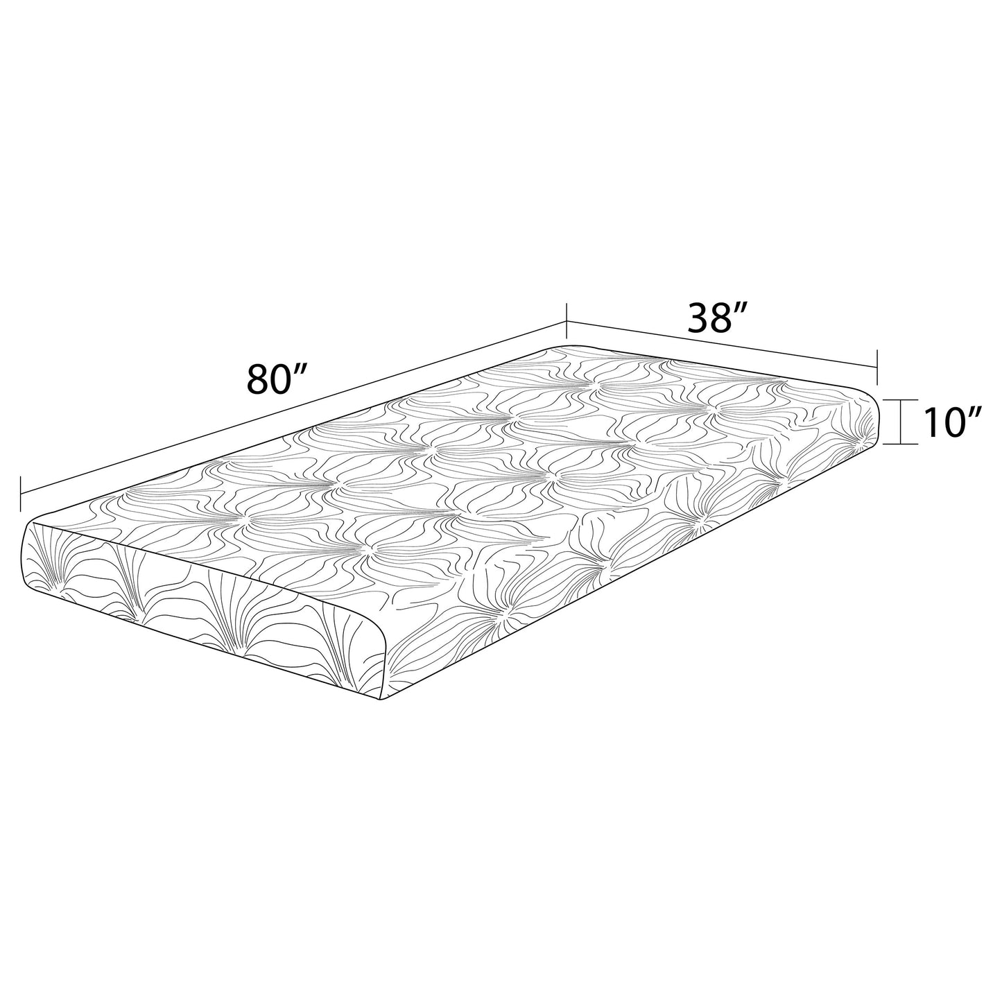 Key 10" Twin Long Memory Foam Mattress White