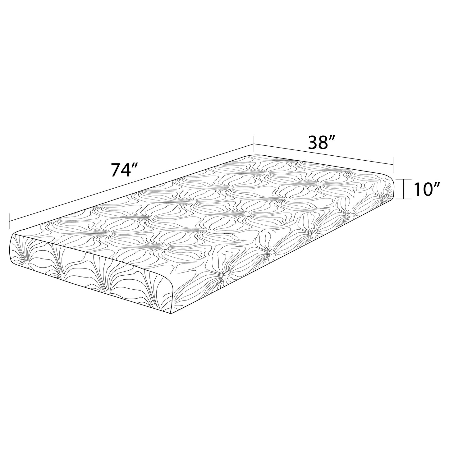 Key 10" Twin Memory Foam Mattress White