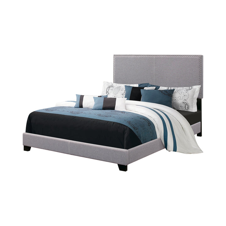 Boyd Upholstered California King Panel Bed Grey