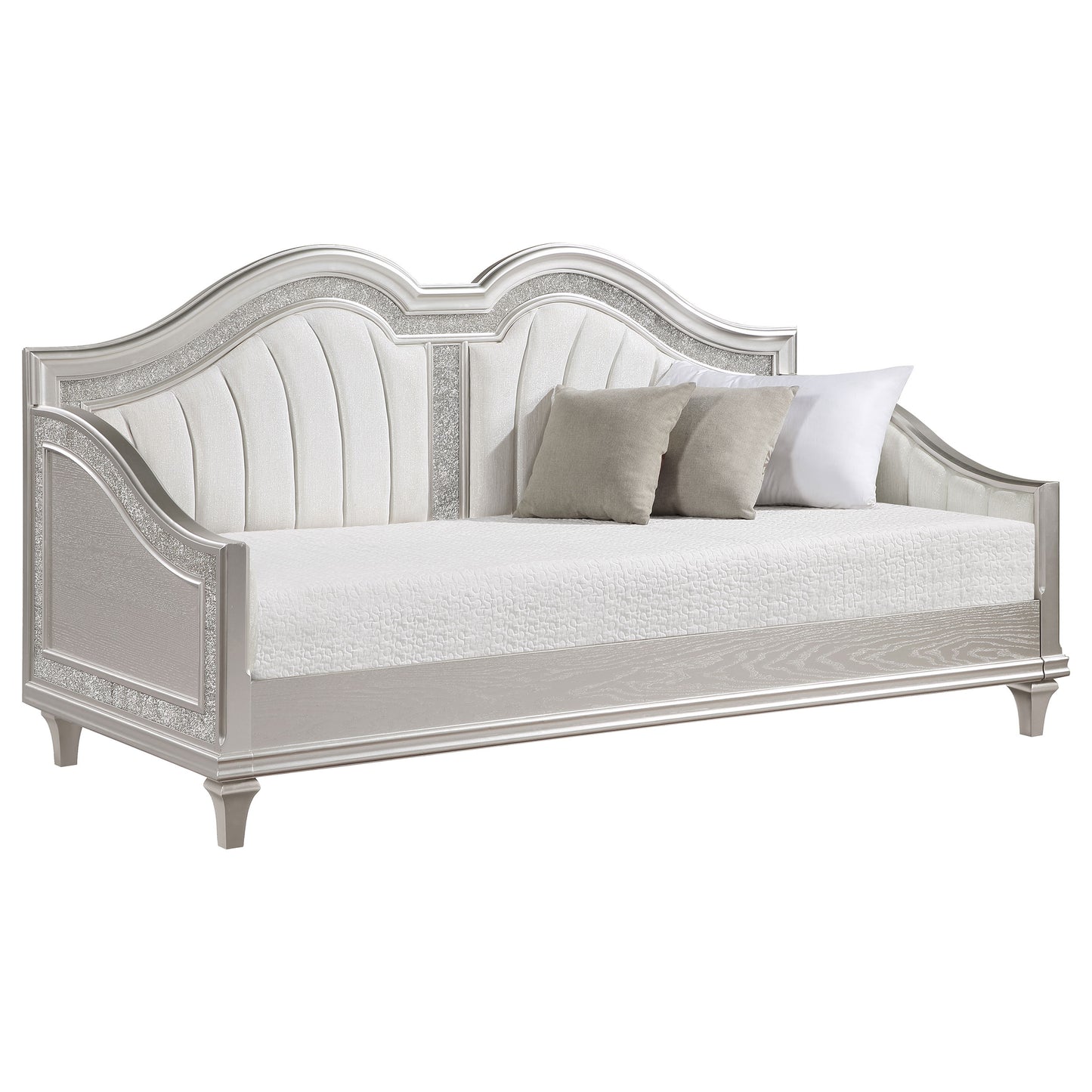 Evangeline Upholstered Twin Daybed Silver Oak