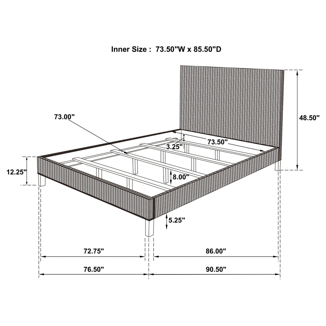 Zyla Wood California King Panel Bed Kubu Grey