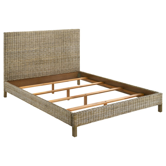 Zyla Wood Queen Panel Bed Kubu Grey