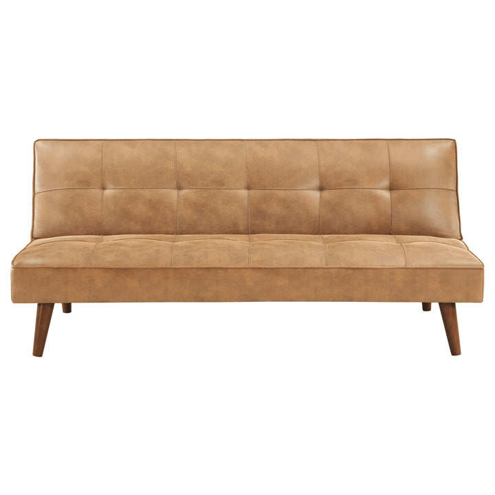 Jenson Multipurpose Upholstered Tufted Convertible Sofa Bed Saddle Brown