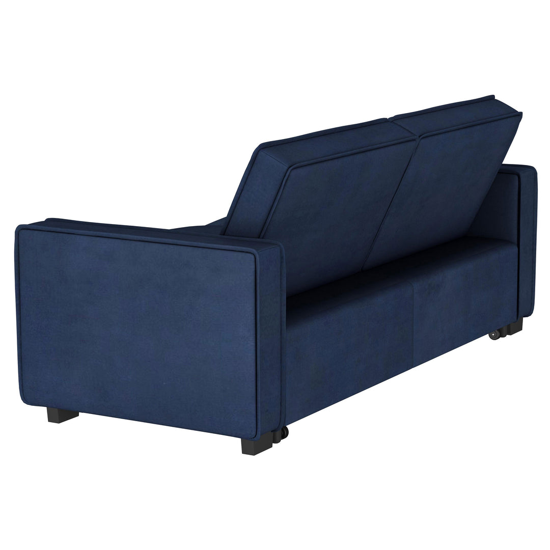 Gretchen Multipurpose Upholstered Convertible Sleeper Sofa Bed Navy Blue