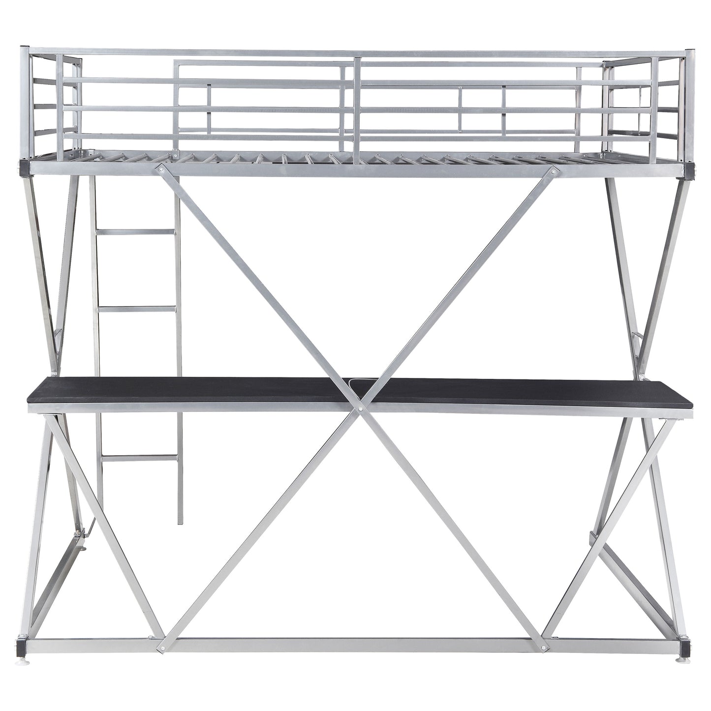 Hyde Metal Full Workstation Loft Bed Silver