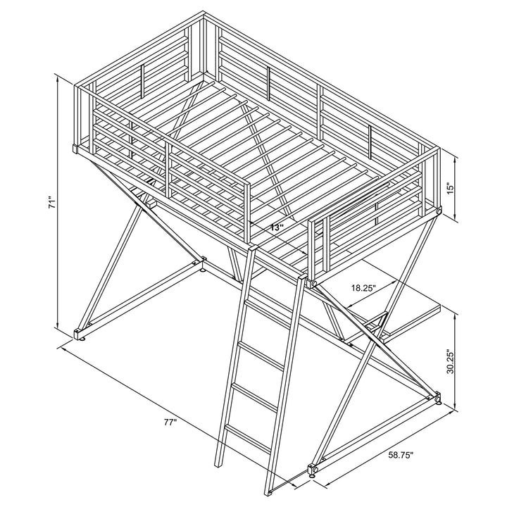 Hyde Metal Full Workstation Loft Bed Silver