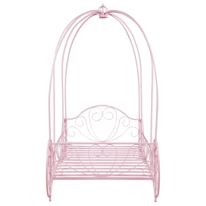 Massi Metal Twin Canopy Bed Powder Pink