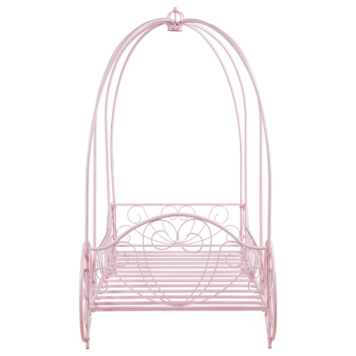 Massi Metal Twin Canopy Bed Powder Pink