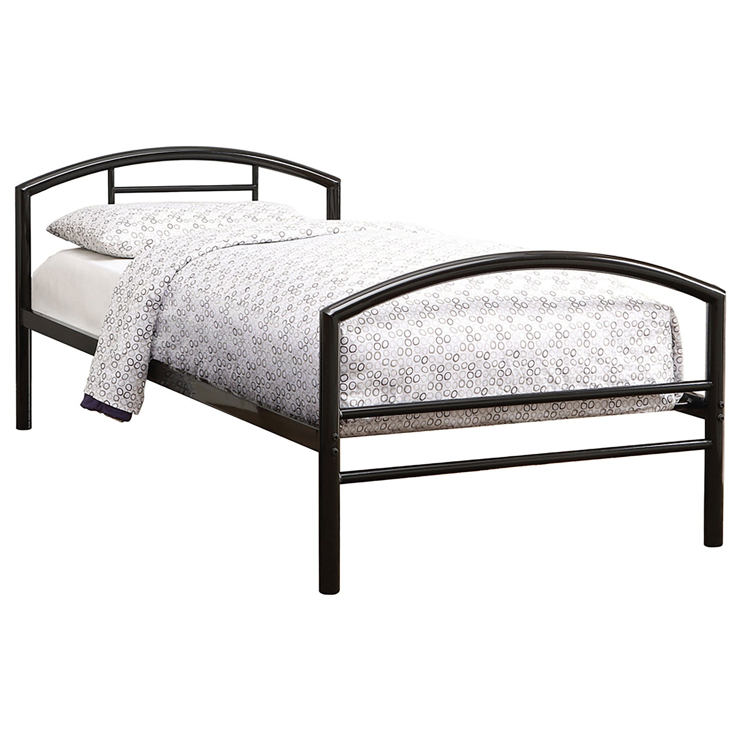 Baines Metal Twin Open Frame Bed Black