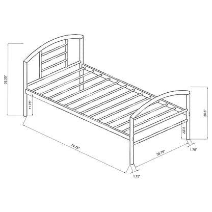 Baines Metal Twin Open Frame Bed Black