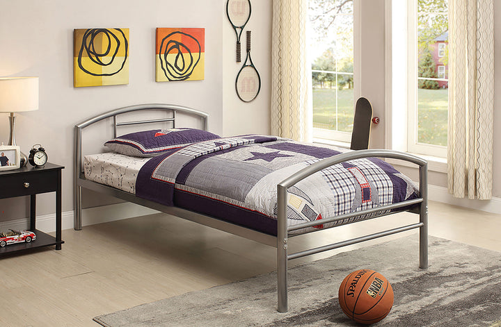 Baines Metal Twin Open Frame Bed Silver