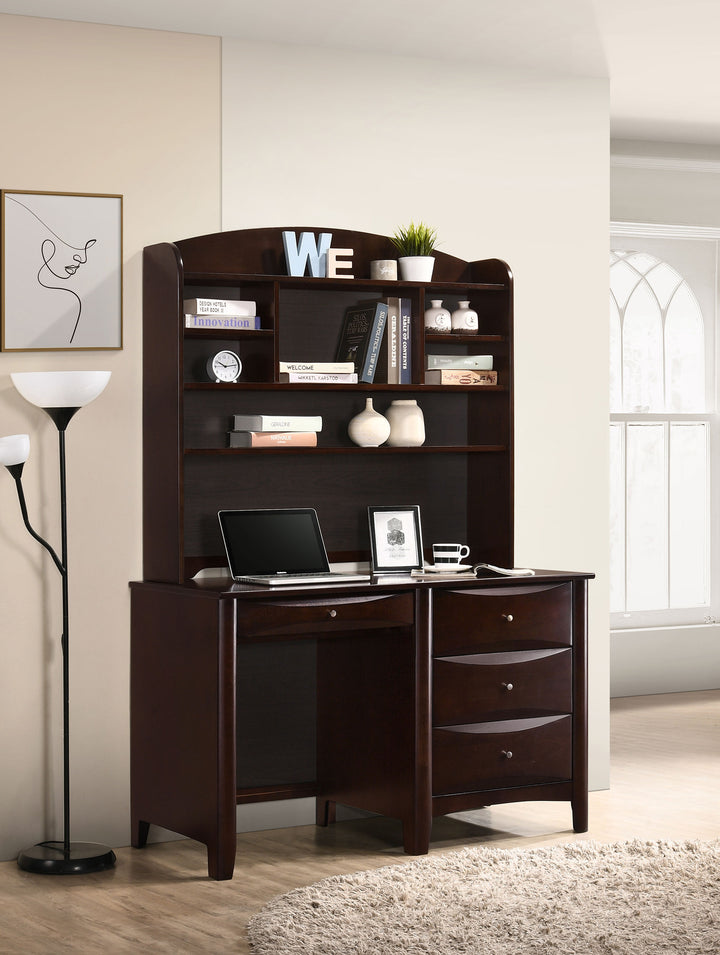 Phoenix 4-drawer Computer Desk Cappuccino