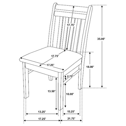 Phoenix Slat Back Chair Light Brown and Cappuccino