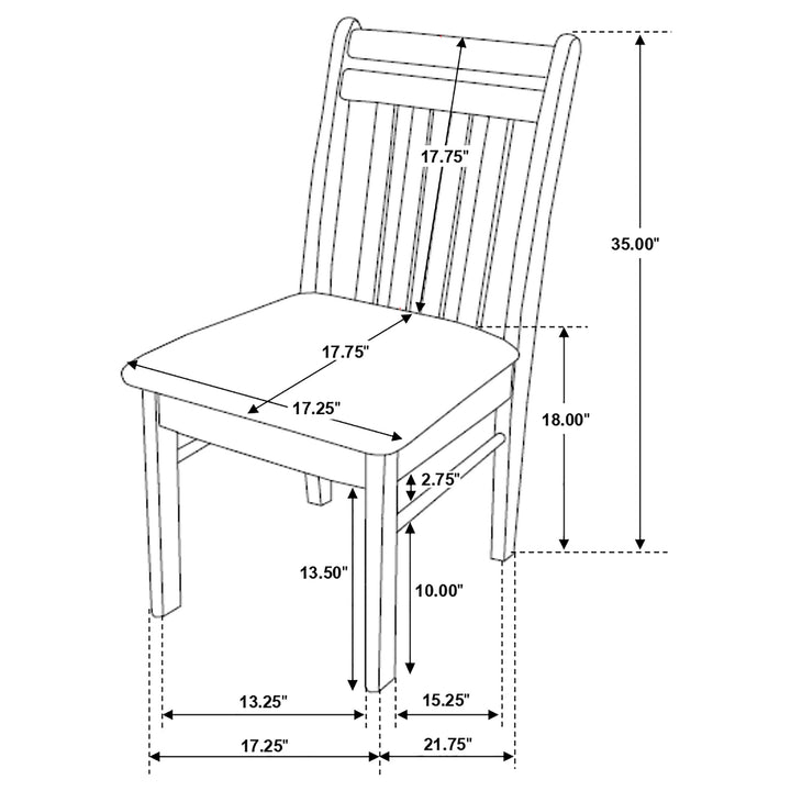 Phoenix Slat Back Chair Light Brown and Cappuccino