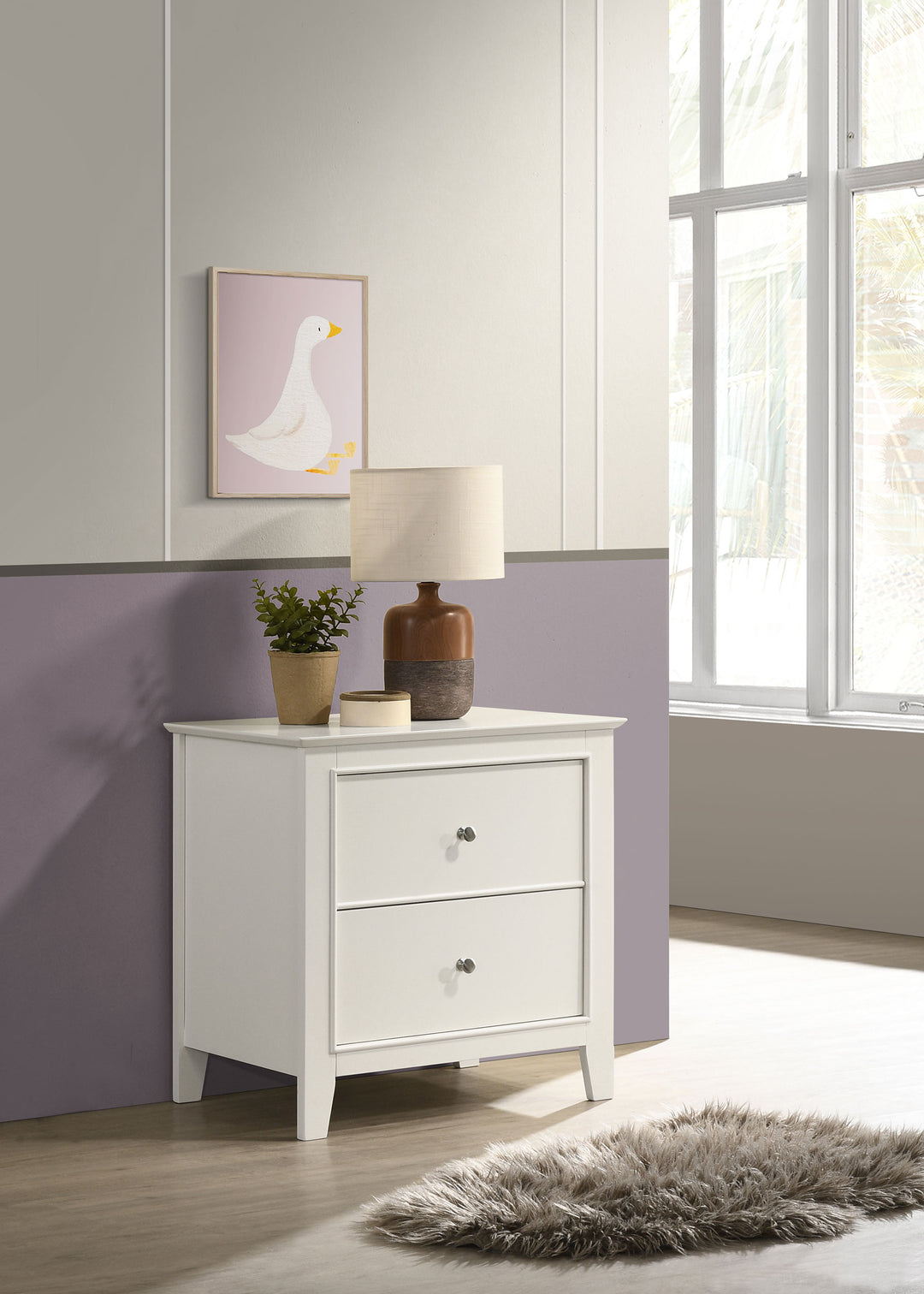 Selena 2-drawer Youth Nightstand Cream White