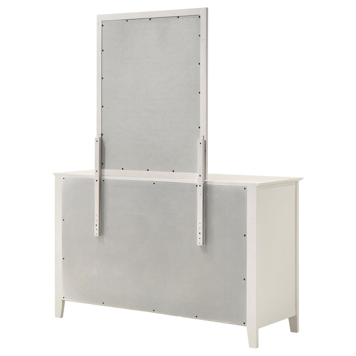 Selena 6-drawer Dresser with Mirror Cream White