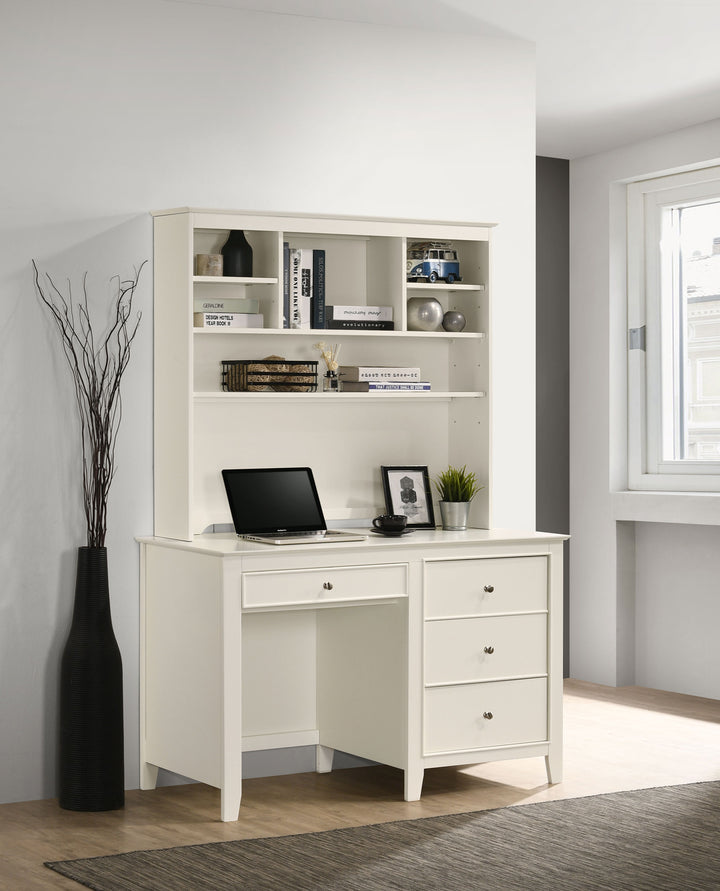 Selena 3-drawer Computer Desk Storage Cream White