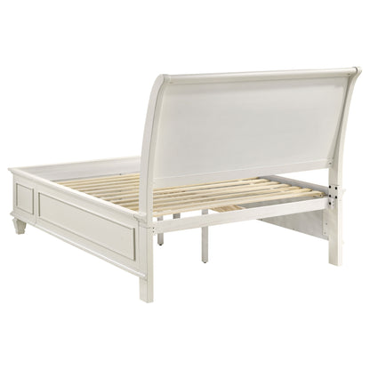 Selena Wood Full Storage Panel Bed Cream White