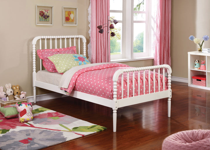 Jones Wood Twin Open Frame Bed White