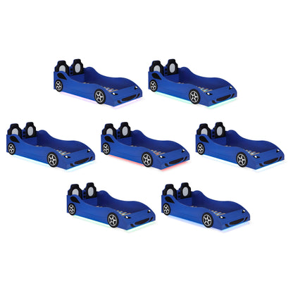 Cruiser Wood Twin LED Car Bed Blue