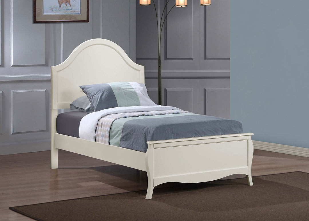 Dominique Wood Full Panel Bed Cream White