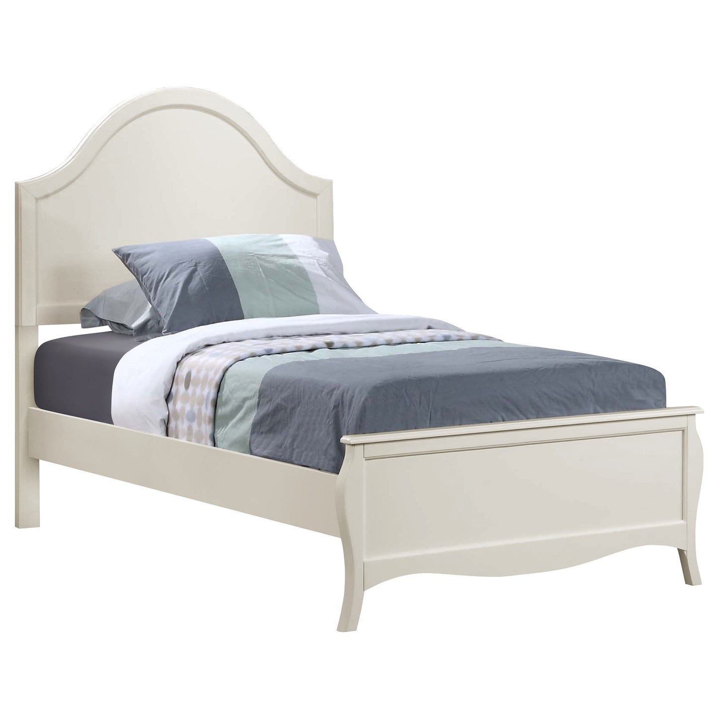 Dominique Wood Twin Panel Bed Cream White