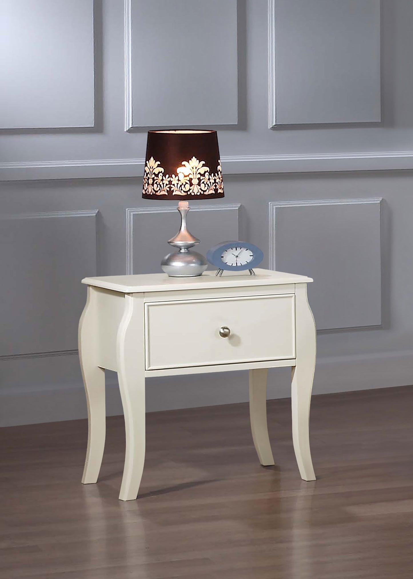 Dominique 1-drawer Youth Nightstand Cream White