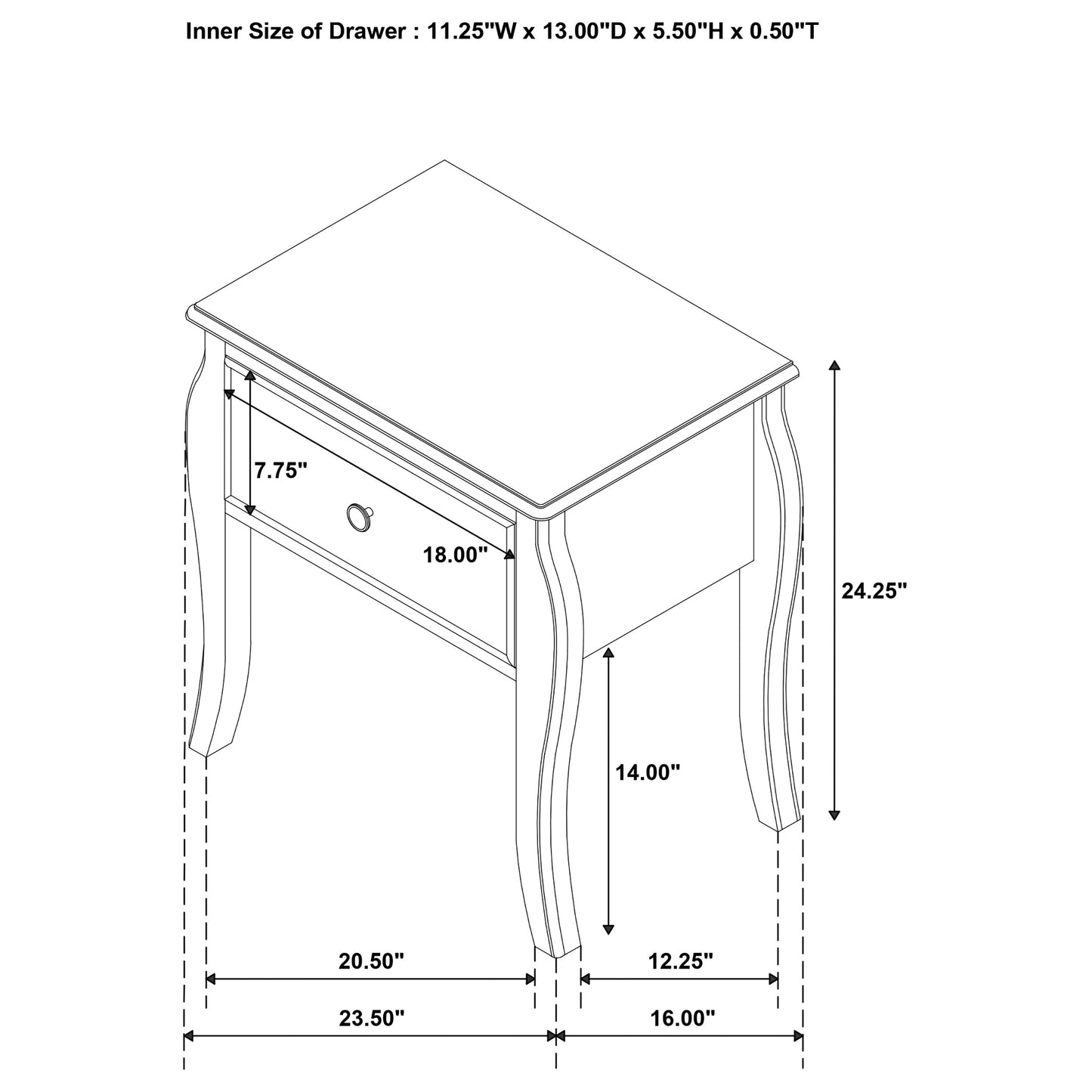 Dominique 1-drawer Youth Nightstand Cream White