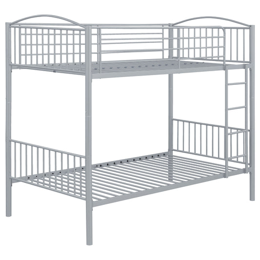 Anson Twin Over Twin Bunk Bed Silver