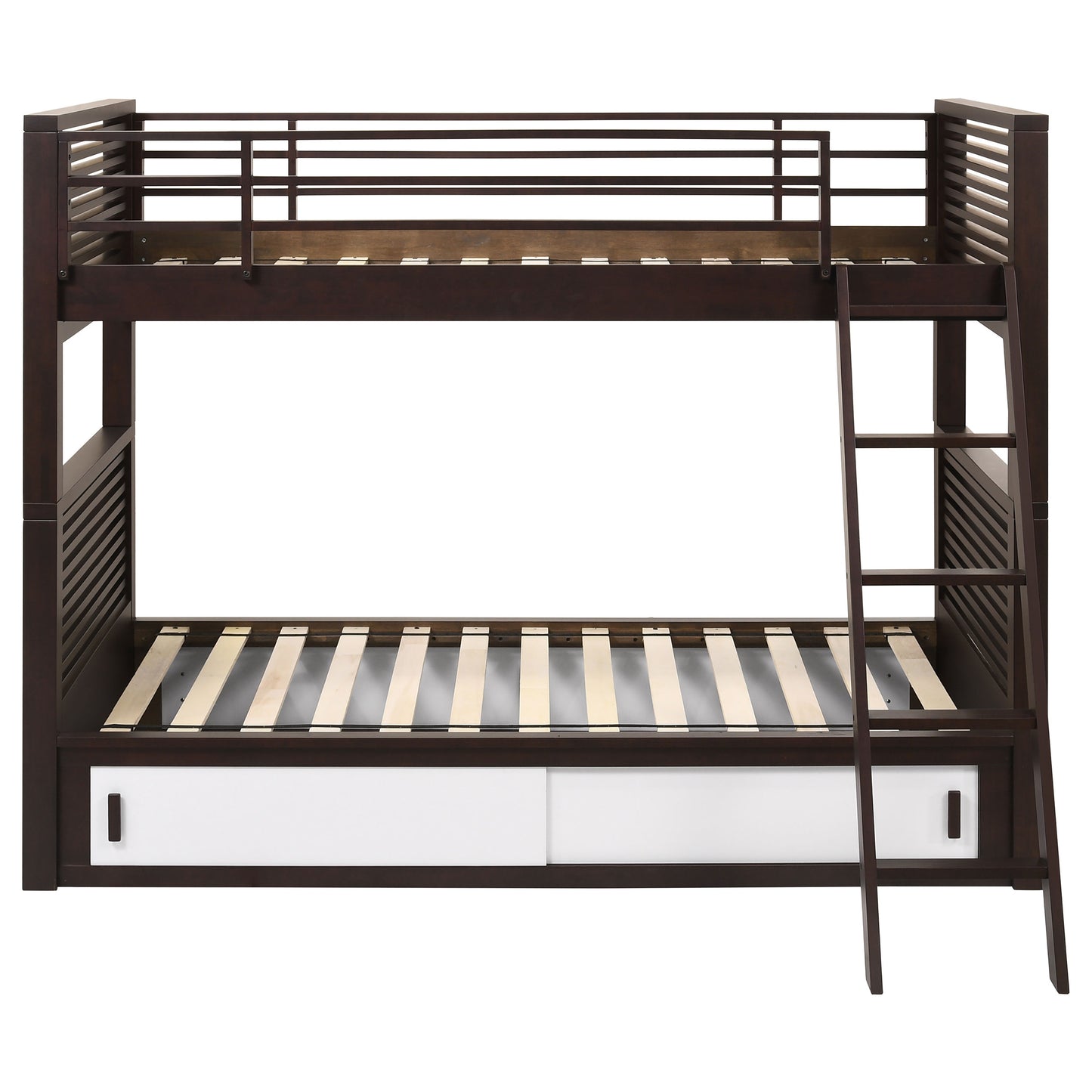 Oliver Wood Twin Over Twin Bunk Bed Java