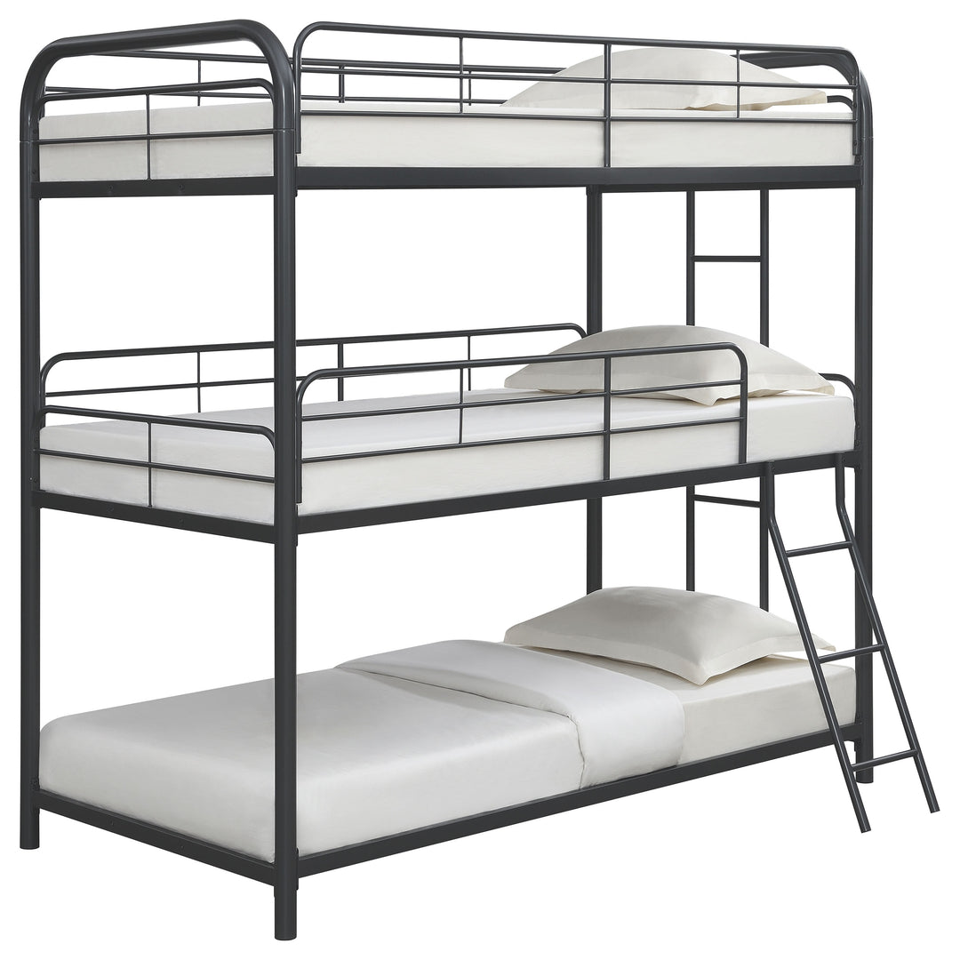 Garner Metal Twin Triple Bunk Bed Gunmetal