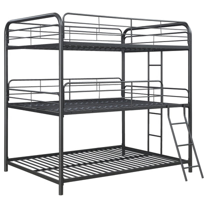 Garner Metal Full Triple Bunk Bed Gunmetal