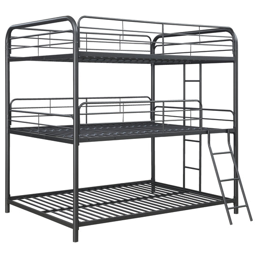 Garner Metal Full Triple Bunk Bed Gunmetal