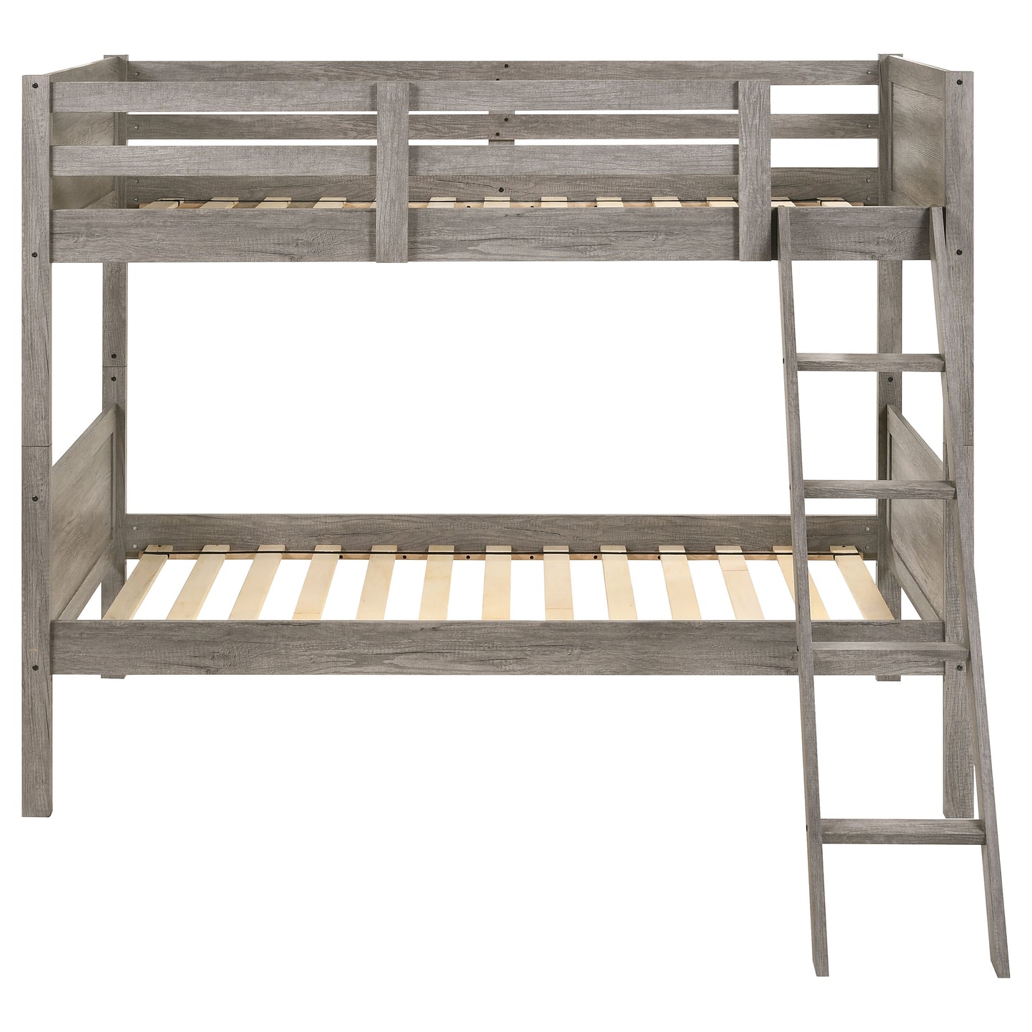 Ryder Wood Twin Over Twin Bunk Bed Weathered Taupe