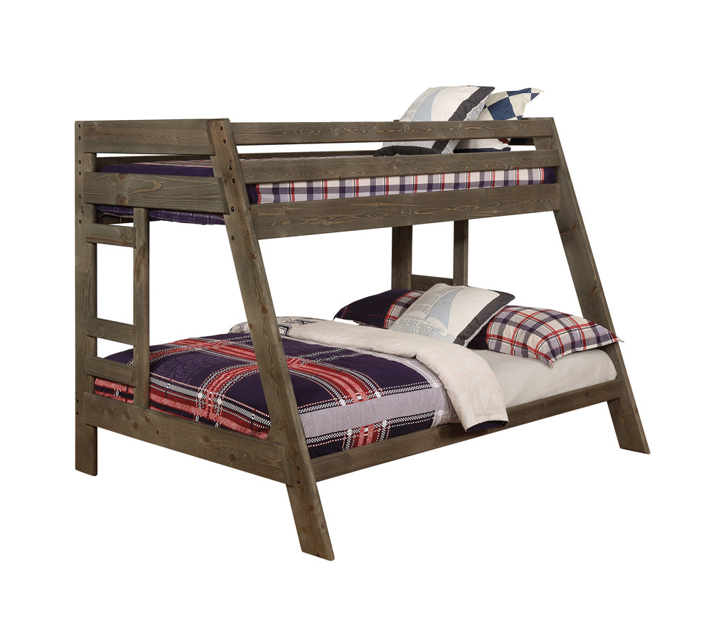 Wrangle Hill Wood Twin Over Full Bunk Bed Gun Smoke