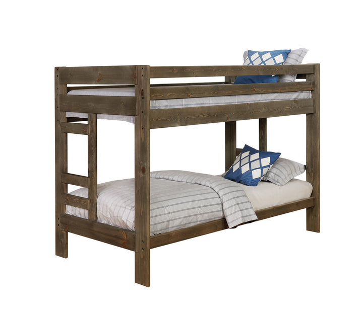 Wrangle Hill Wood Twin Over Twin Bunk Bed Gun Smoke