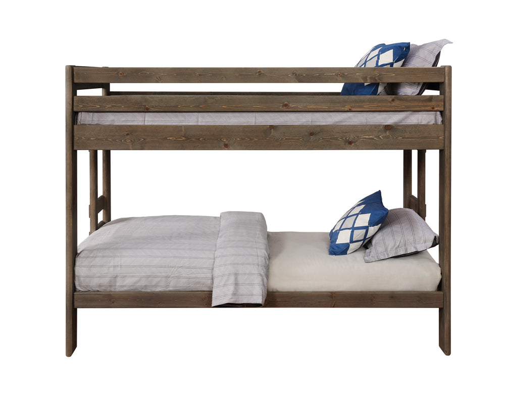 Wrangle Hill Wood Twin Over Twin Bunk Bed Gun Smoke