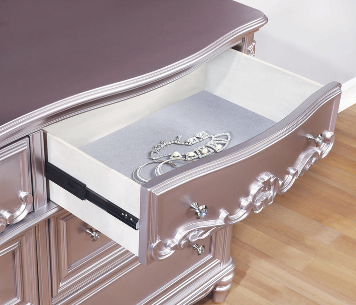 Caroline 6-drawer Dresser Metallic Lilac