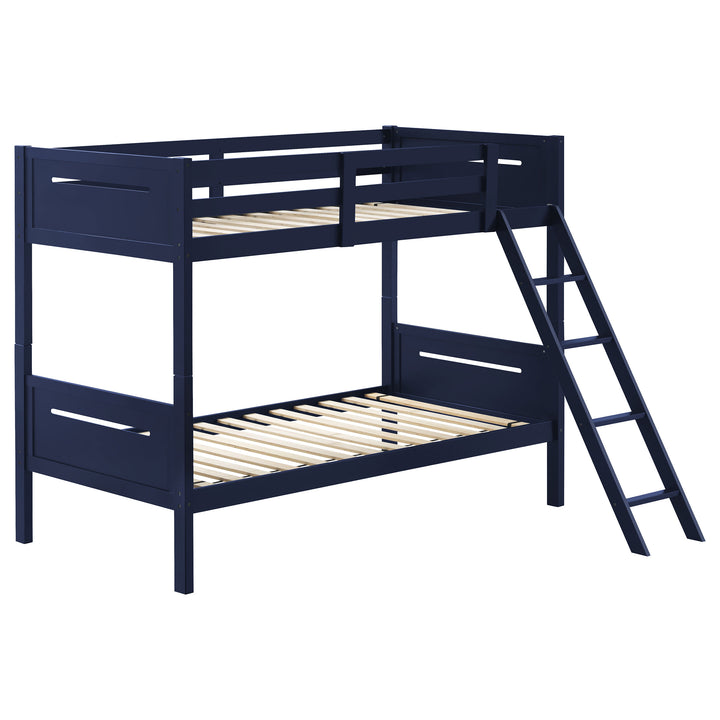 Littleton Wood Twin Over Twin Bunk Bed Blue