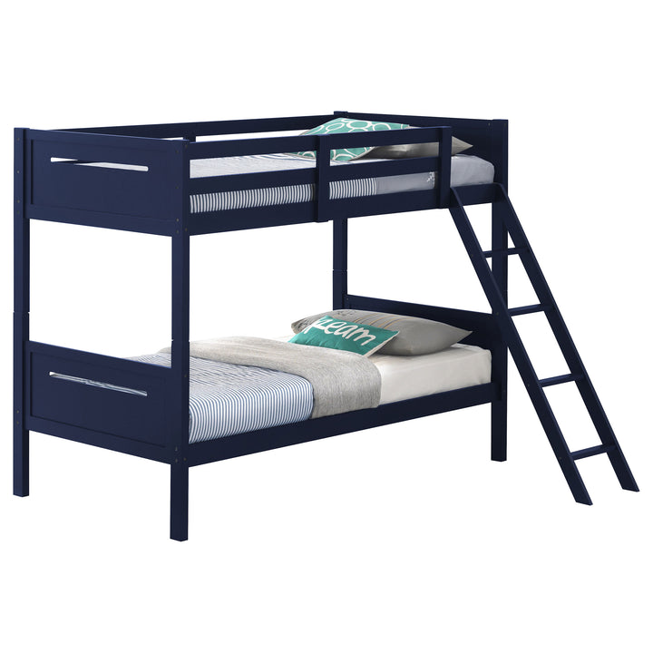 Littleton Wood Twin Over Twin Bunk Bed Blue