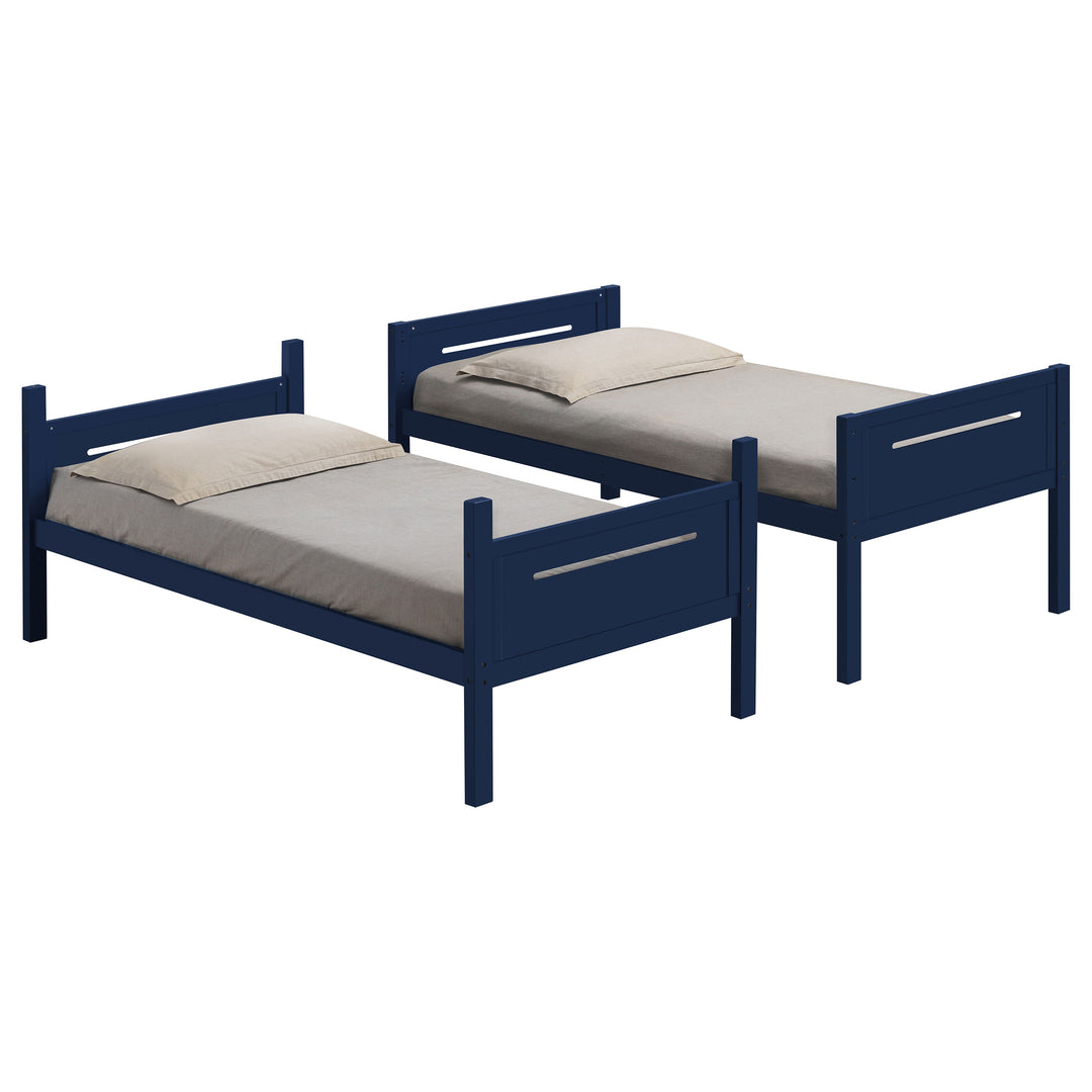 Littleton Wood Twin Over Twin Bunk Bed Blue